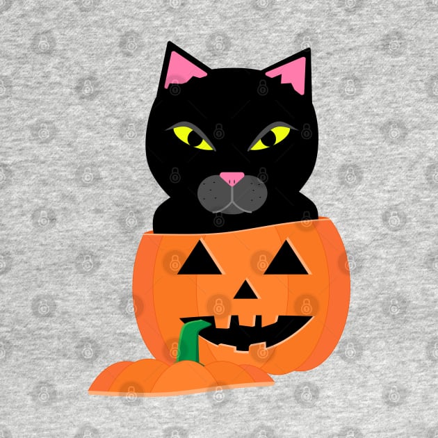 Black cat in jack-o'-lantern by skauff